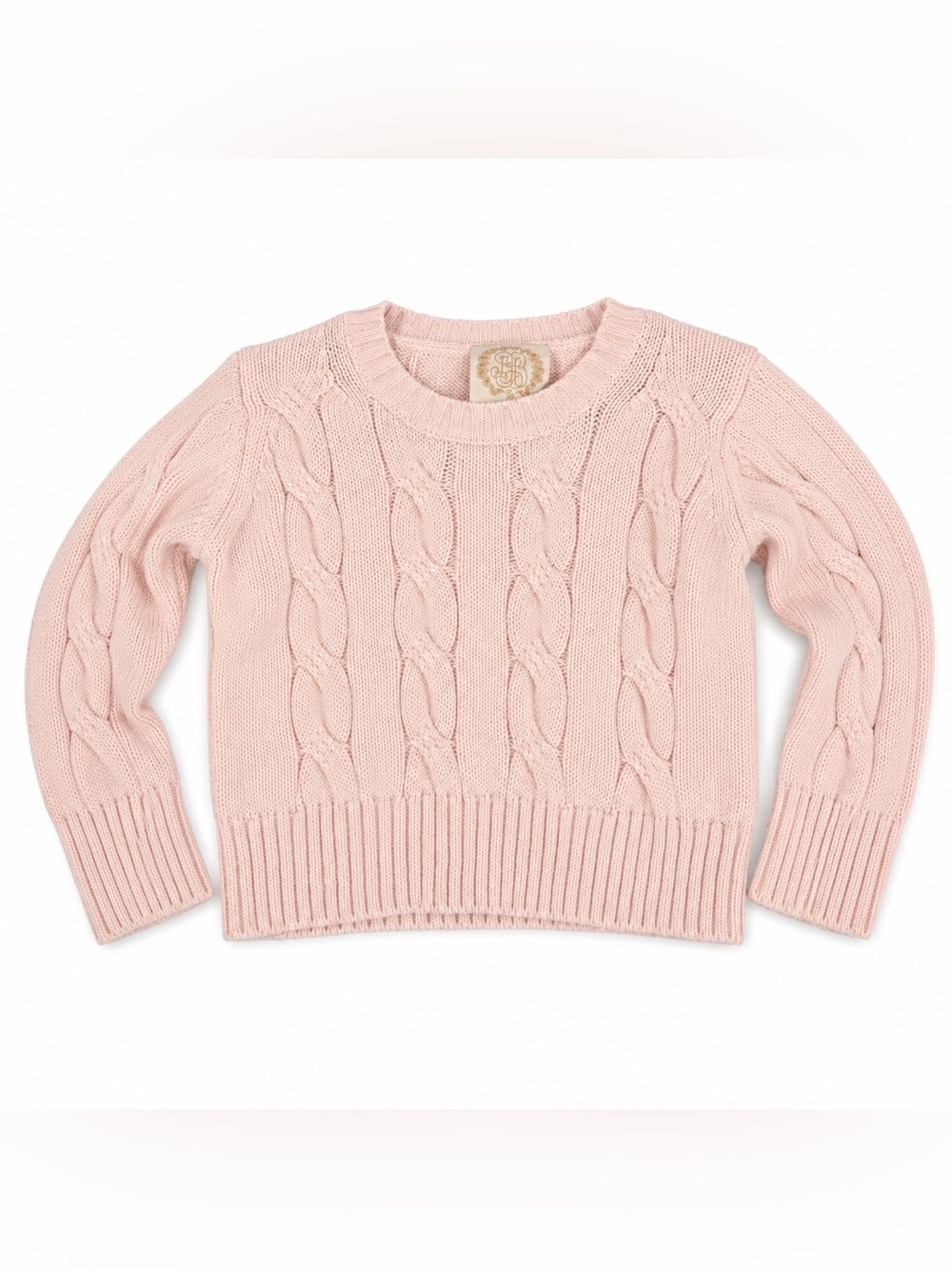 TBBC - Crawford Crewneck Cable Sweater in Palm Beach pink